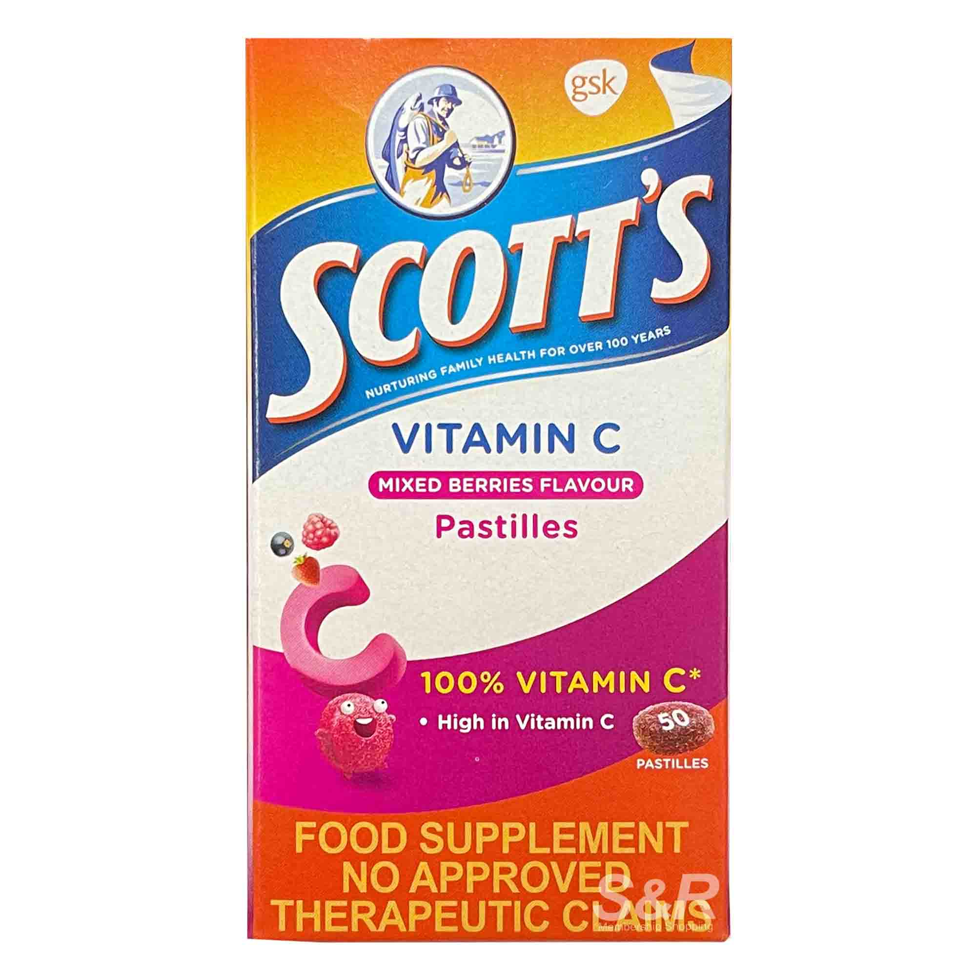 Scott's Vitamin C Mixed Berries Pastilles Food Supplement 50pcs Scott's Vitamin C Mixed Berries Pastilles Food Supplement 50pcs